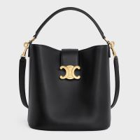Celine Medium Louise Bucket Bag in Smooth Calfskin Black