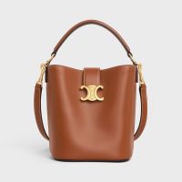 Celine Small Louise Bucket Bag in Smooth Calfskin Brown