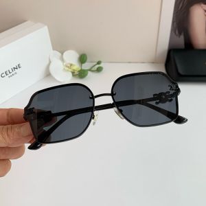 Celine 9033 Triomphe Square Sunglasses in Metal and Acetate Black