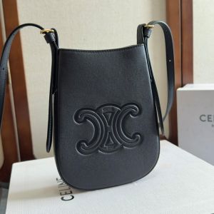 Celine Heloise Phone Pouch in Supple Calfskin Black