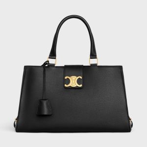 Celine Medium Appoline Bag In Supple Calfskin Black