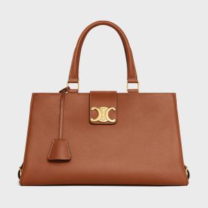 Celine Medium Appoline Bag In Supple Calfskin Brown