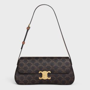 Celine Medium Lola Bag in Triomphe Canvas Brown