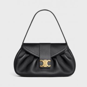 Celine Medium Polly Bag in Supple Calfskin Black