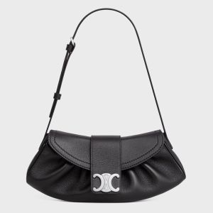 Celine Teen Pollly Bag in Grained Calfskin Black