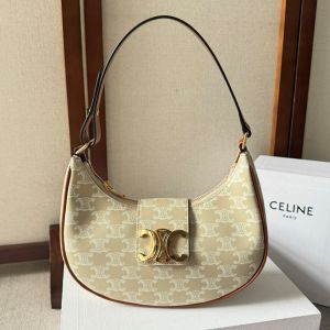 Celine Medium Ava Triomphe Bag in Triomphe Canvas Beige
