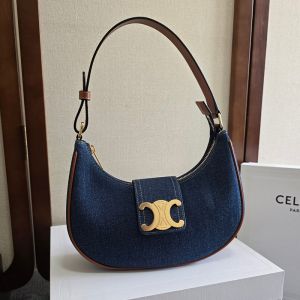 Celine Medium Ava Triomphe Bag in Denim Blue
