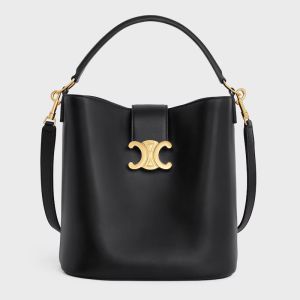 Celine Medium Louise Bucket Bag in Smooth Calfskin Black