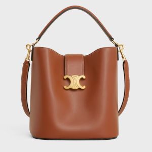Celine Medium Louise Bucket Bag in Smooth Calfskin Brown