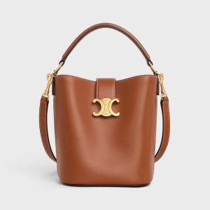 Celine Small Louise Bucket Bag in Smooth Calfskin Brown