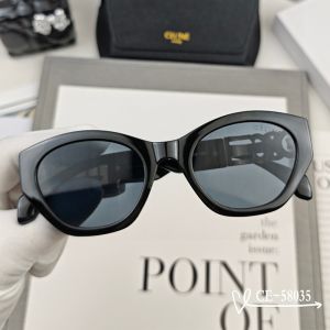 Celine 58035 Triomphe Cat Eye Sunglasses in Acetate Black