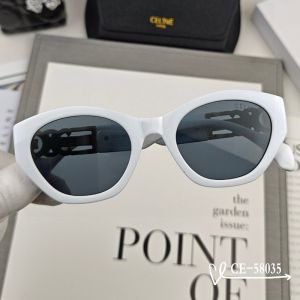 Celine 58035 Triomphe Cat Eye Sunglasses in Acetate White