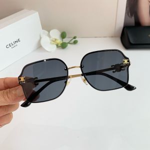 Celine 9033 Triomphe Square Sunglasses in Metal and Acetate Black/Gold