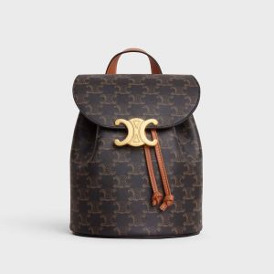 Celine Bonnie Backpack in Triomphe Canvas Brown
