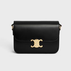 Celine Classique Triomphe Bag in Shiny Calfskin Black