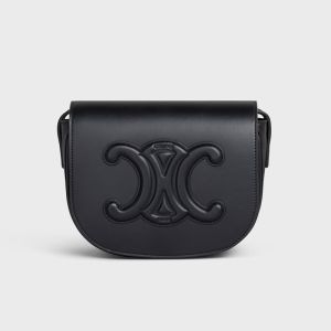 Celine Folco Bag Cuir Triomphe in Smooth Calfskin Black