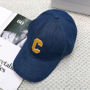 Celine Initial Baseball Cap in Denim Blue