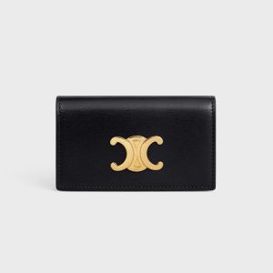 Celine Key Case in Shiny Calfskin with Triomphe Black