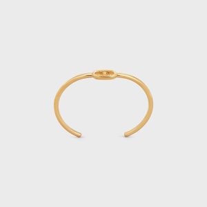 Celine Maillon Triomphe Thin Cuff Bracelet in Brass with Gold Finish Gold