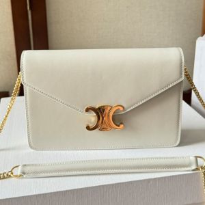 Celine Margo Wallet On Chain in Shiny Calfskin Beige