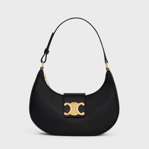 Celine Medium Ava Triomphe Bag in Smooth Calfskin Black