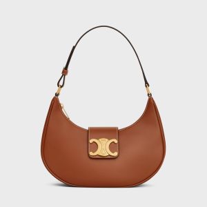 Celine Medium Ava Triomphe Bag in Smooth Calfskin Brown