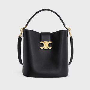 Celine Medium Louise Bucket Bag in Smooth Calfskin Black