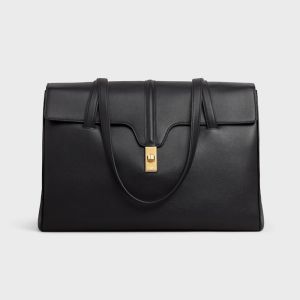 Celine Medium Soft 16 Bag in Smooth Calfskin Black