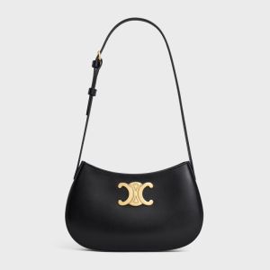 Celine Medium Tilly Bag in Shiny Calfskin Black