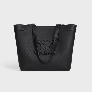 Celine Small Cabas Anais Bag Cuir Triomphe in Grained Calfskin Black