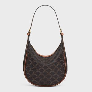 Celine Small Heloise Bag in Triomphe Canvas Brown
