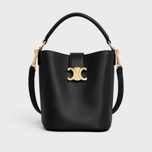 Celine Small Louise Bucket Bag in Smooth Calfskin Black