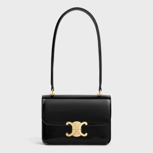 Celine Teen Garance Bag in Patent Leather Black