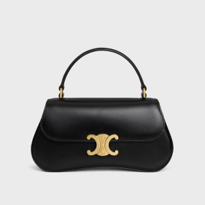 Celine Teen Lola Handbag in Shiny Calfskin Black