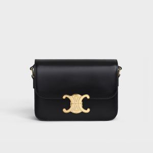 Celine Teen Triomphe Bag in Shiny Calfskin Black
