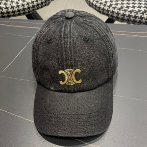 Celine Triomphe Patch Baseball Cap in Denim Black