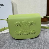 Celine Folco Bag Cuir Triomphe in Smooth Calfskin Green