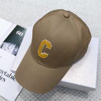 Celine Initial Baseball Cap in Cotton Khaki