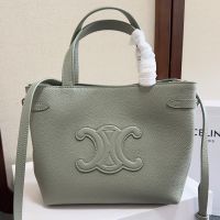 Celine Mini Cabas Anais Bag Cuir Triomphe in Grained Calfskin Light Green