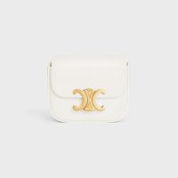 Celine Mini Claude Bag in Shiny Calfskin White