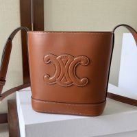Celine Mini Bucket Bag Cuir Triomphe in Smooth Calfskin Brown