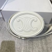 Celine Small Oval Bag Cuir Triomphe in Smooth Calfskin White
