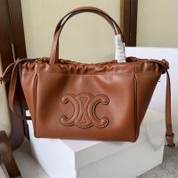 Celine Small Cabas Drawstring Bag Cuir Triomphe in Calfskin Brown