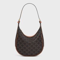 Celine Small Heloise Bag in Triomphe Canvas Brown