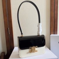 Celine Teen Garance Bag in Patent Leather Black/White