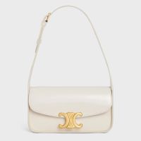 Celine Terence Shoulder Bag in Patent Leather White