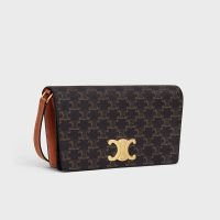 Celine Trapeze Triomphe Bag in Triomphe Canvas Brown