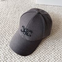 Celine Triomphe Baseball Cap in Twill Fabric Grey