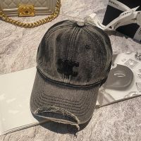 Celine Triomphe Baseball Cap in Denim Black