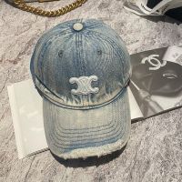 Celine Triomphe Baseball Cap in Denim Light Blue
